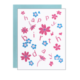 Flower Confetti Birthday Card